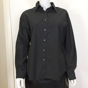 Black & White Polka Dot Button-down Dress Shirt